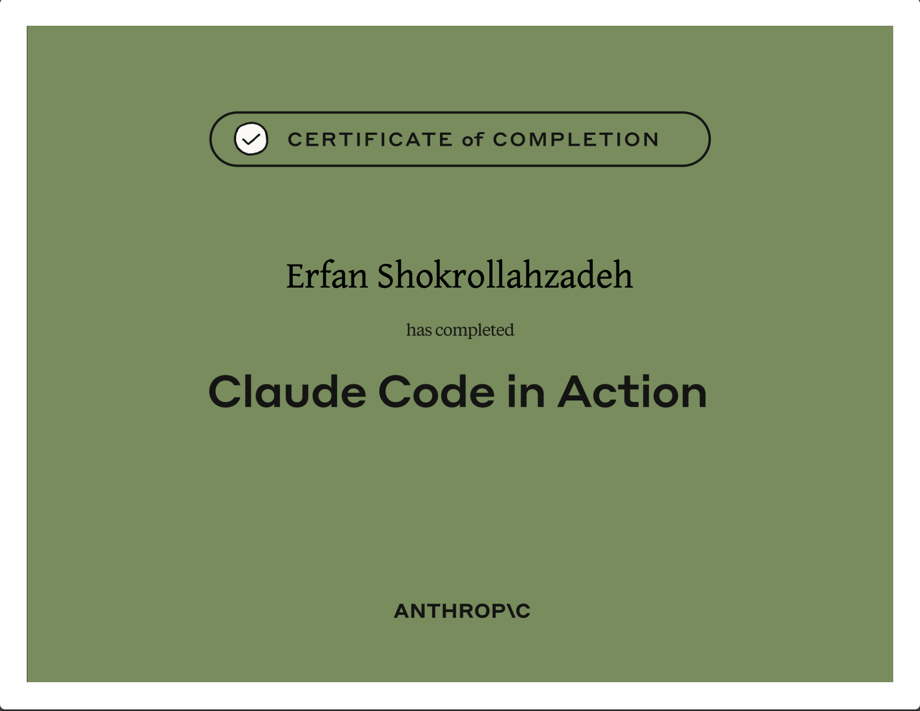 Certificate of Claude Code 101